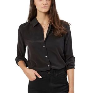 Equipment Femme Silk button up black size small